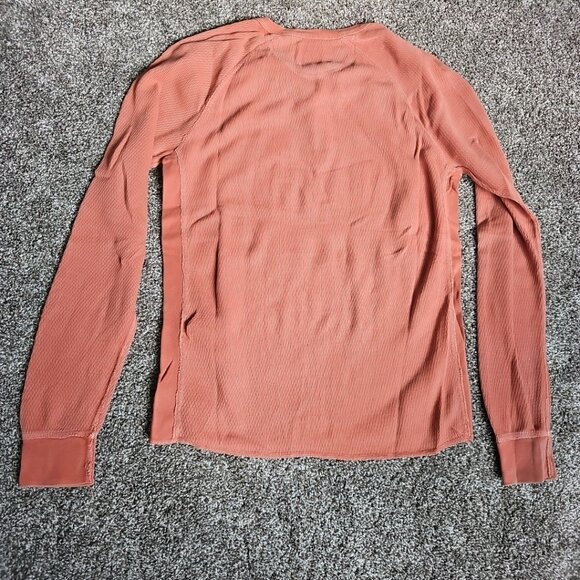 Lucky Brand Salmon Color Size Medium Cable/Waffle Knit Long Sleeve Thermal - Picture 8 of 8